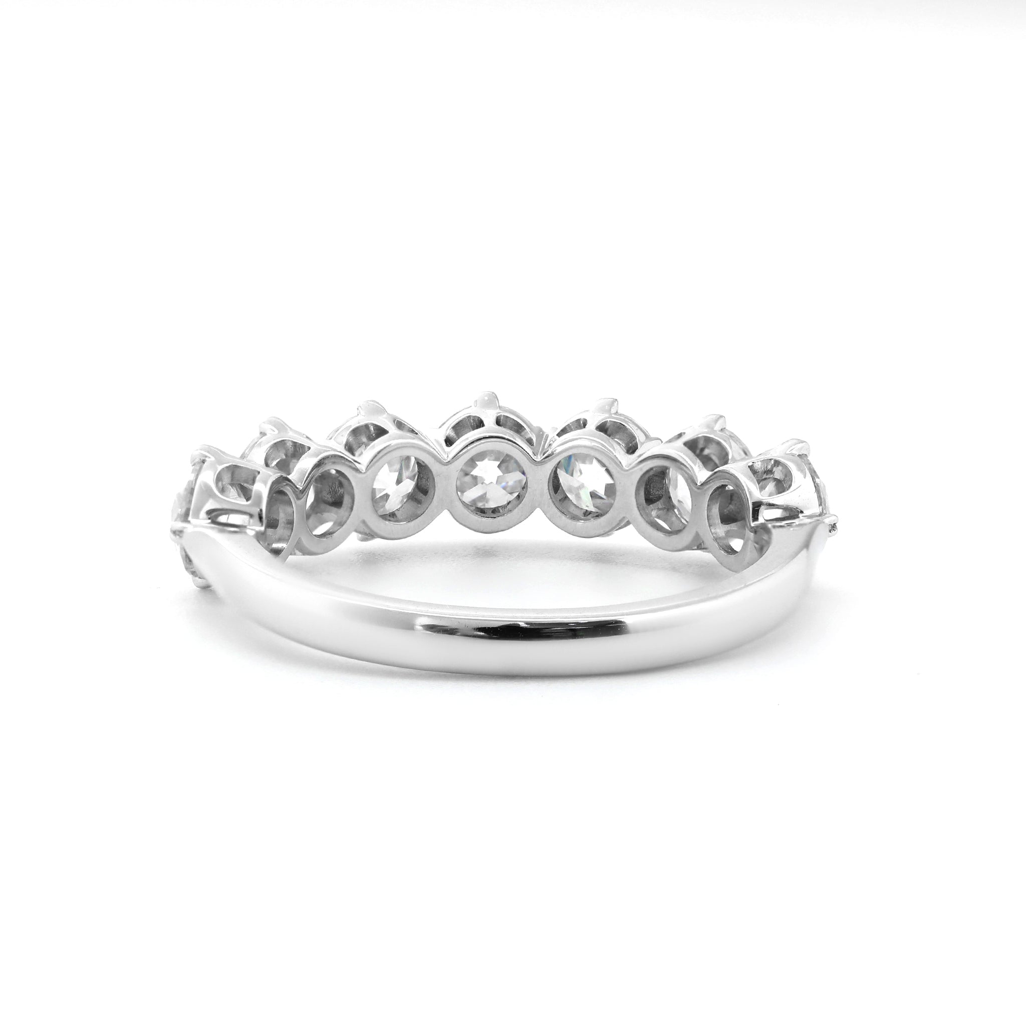 10K White Gold 4mm Old European Cut Moissanite Eternity Band - MMR