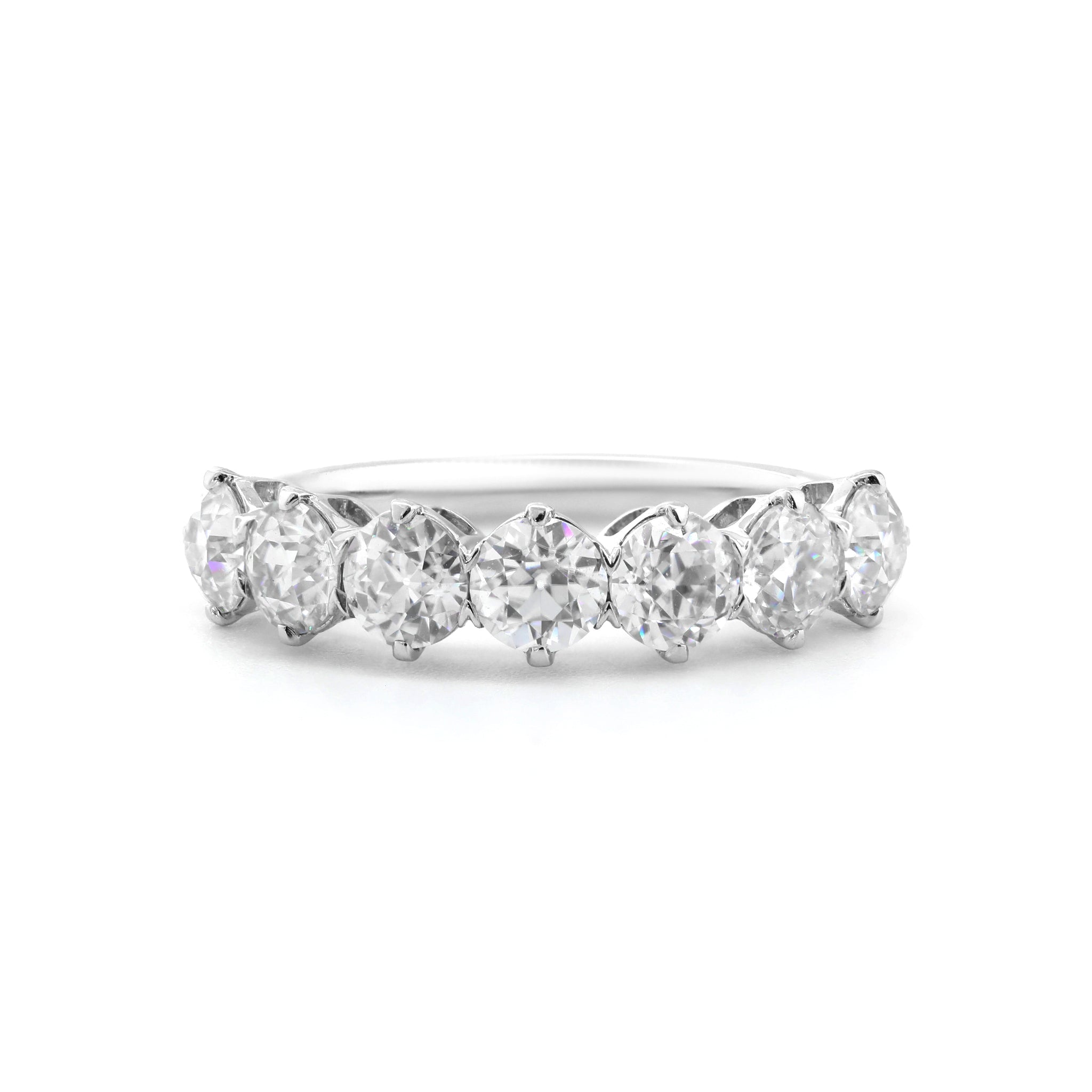 10K White Gold 4mm Old European Cut Moissanite Eternity Band - MMR