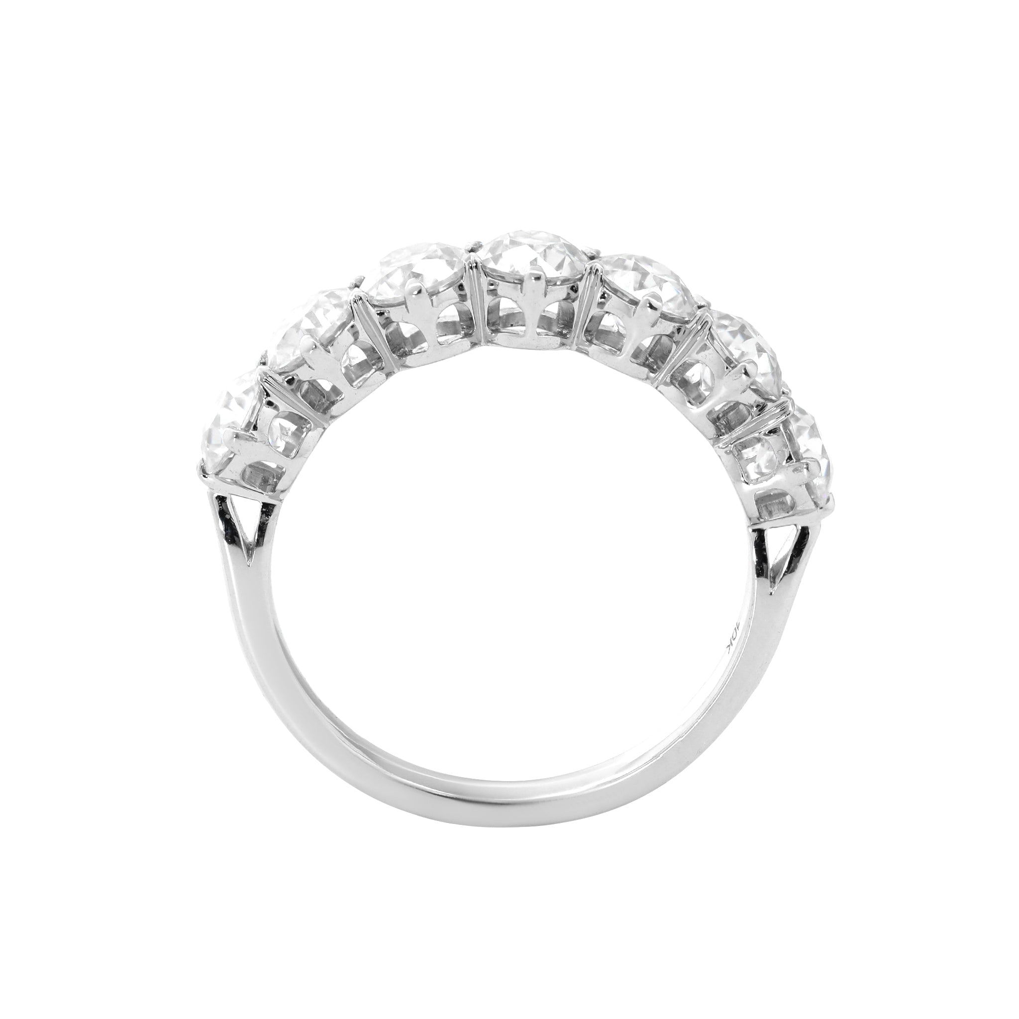 10K White Gold 4mm Old European Cut Moissanite Eternity Band - MMR