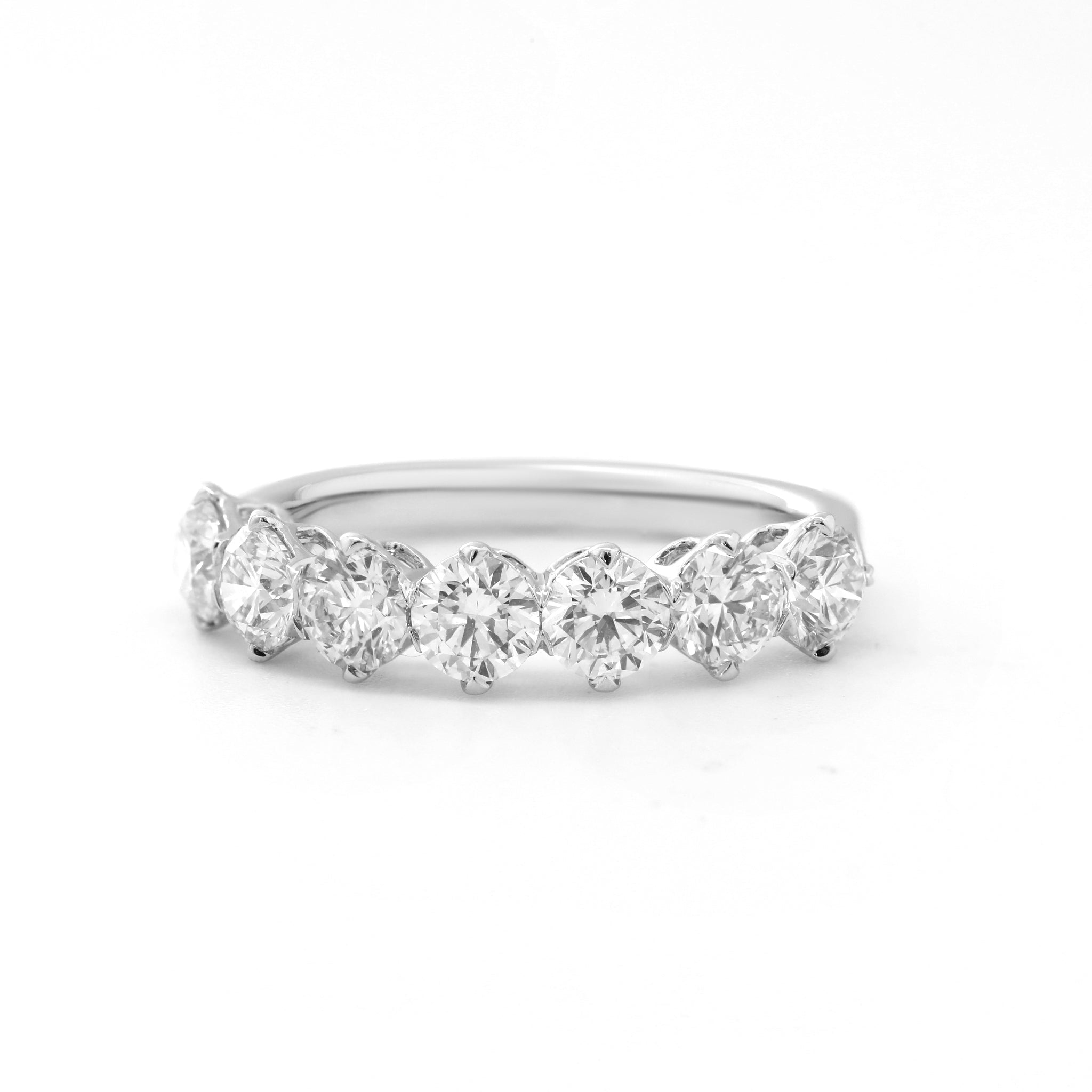 10K White Gold 4mm Round Brilliant Cut Lab Diamond Eternity Band - MMR