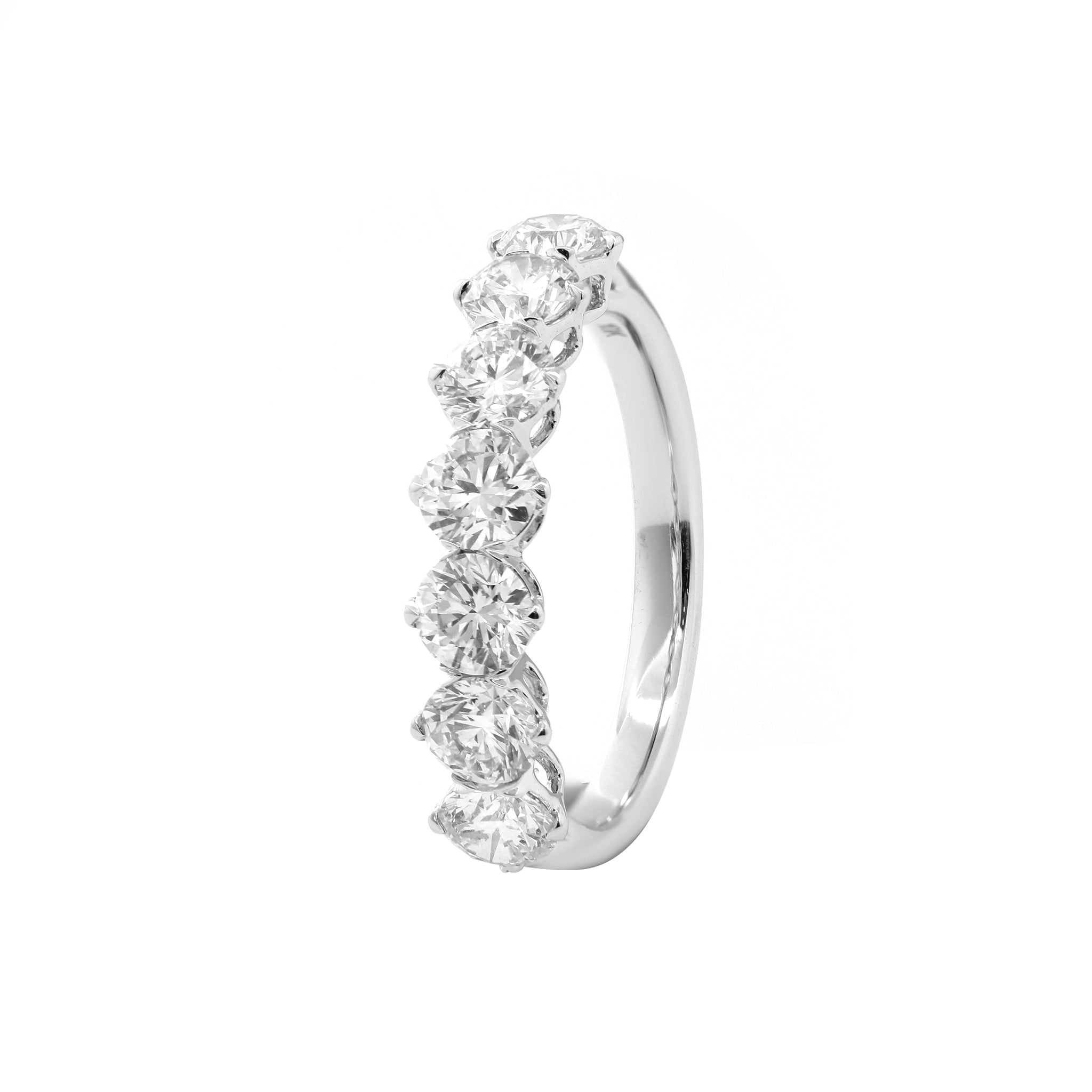 10K White Gold 4mm Round Brilliant Cut Lab Diamond Eternity Band - MMR