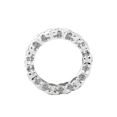 10K White Gold Heart Shape Moissanite Bezel Eternity Ring(Unresizable) - MMR