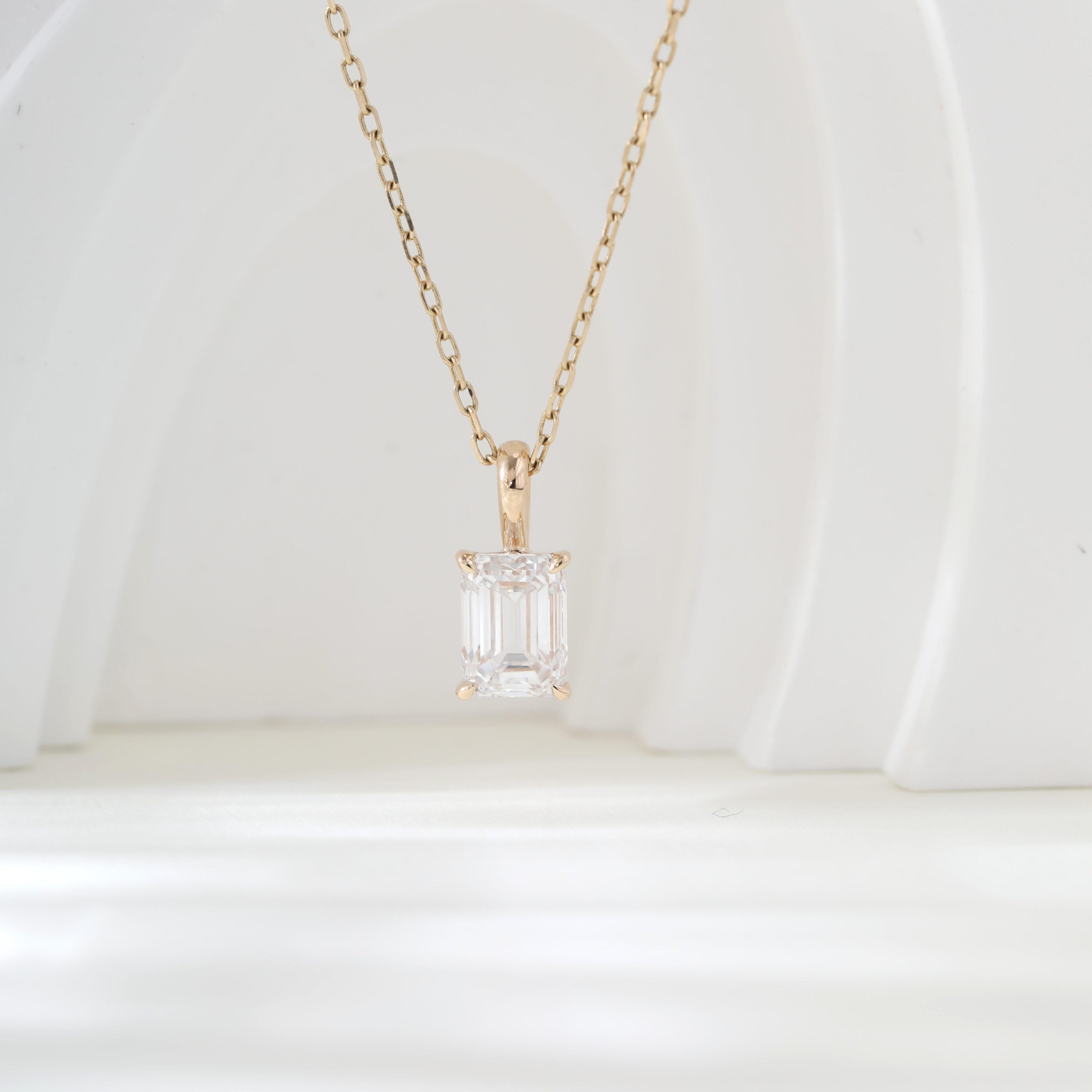 10K Yellow Gold 1.5ct Emerald Cut Lab Diamond Pendant (Pendant only) - MMR