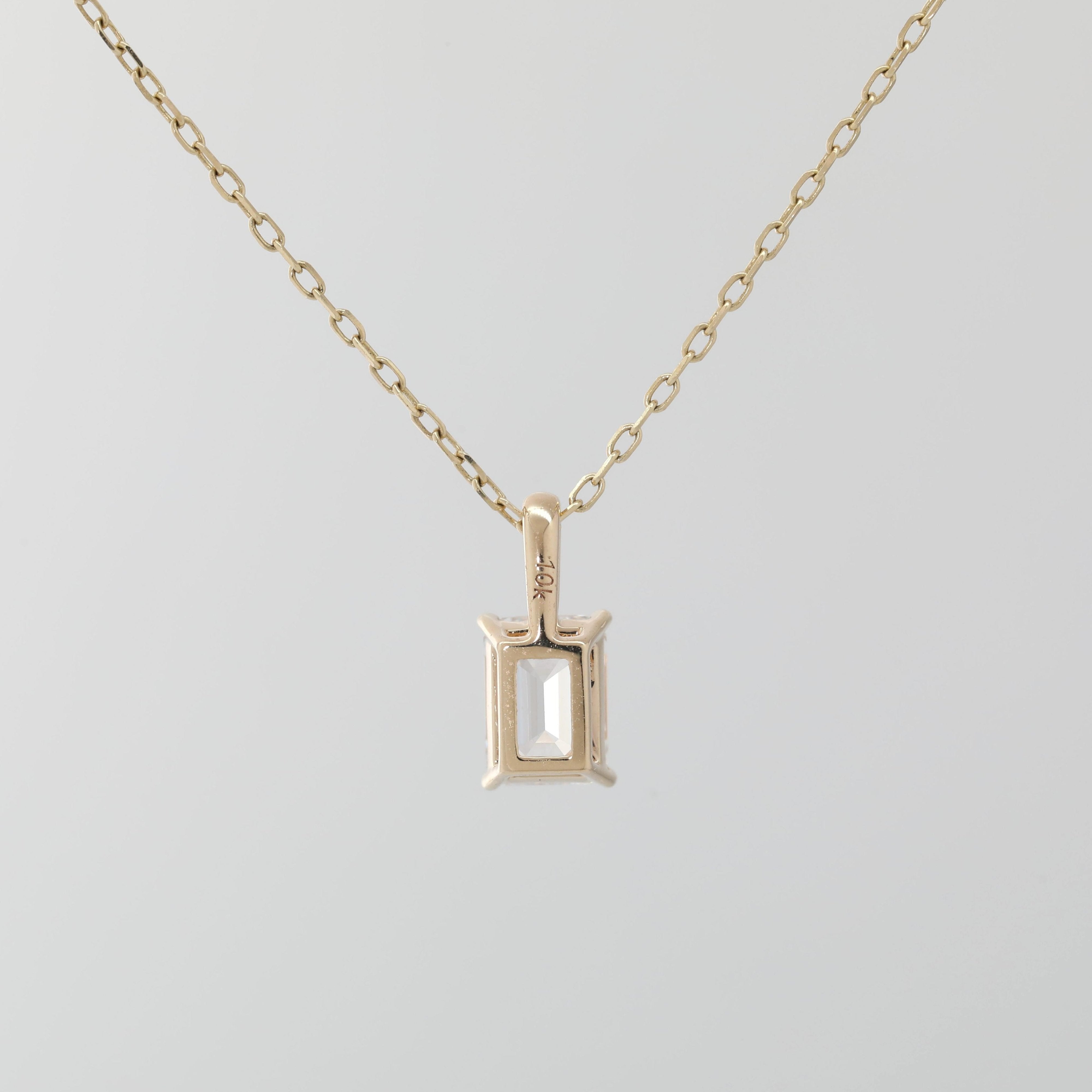 10K Yellow Gold 1.5ct Emerald Cut Lab Diamond Pendant (Pendant only) - MMR