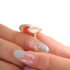 10K Yellow Gold 1ct Marquise Lab Diamond Ring - MMR