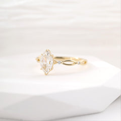 10K Yellow Gold 1ct Marquise Lab Diamond Ring - MMR