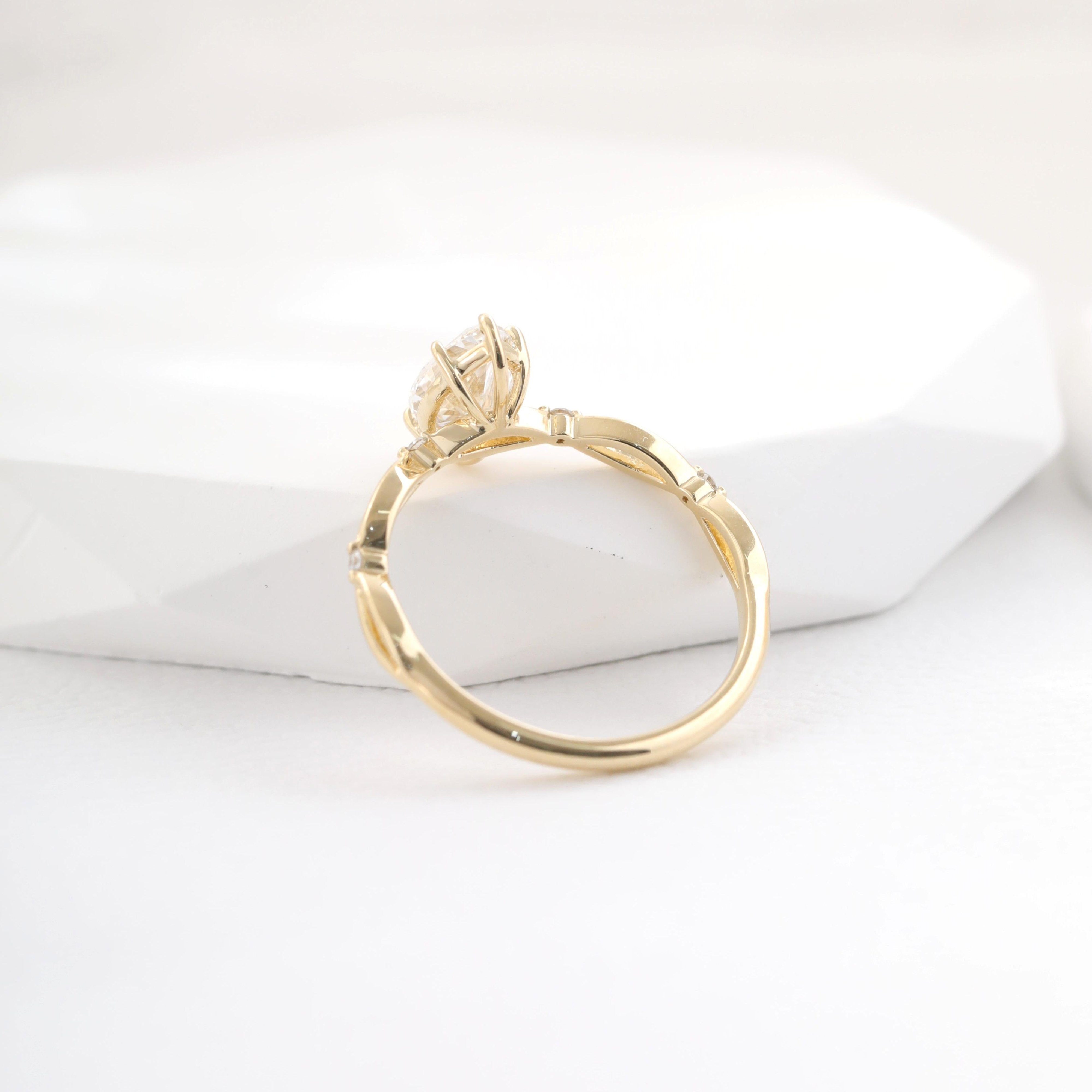 10K Yellow Gold 1ct Marquise Lab Diamond Ring - MMR