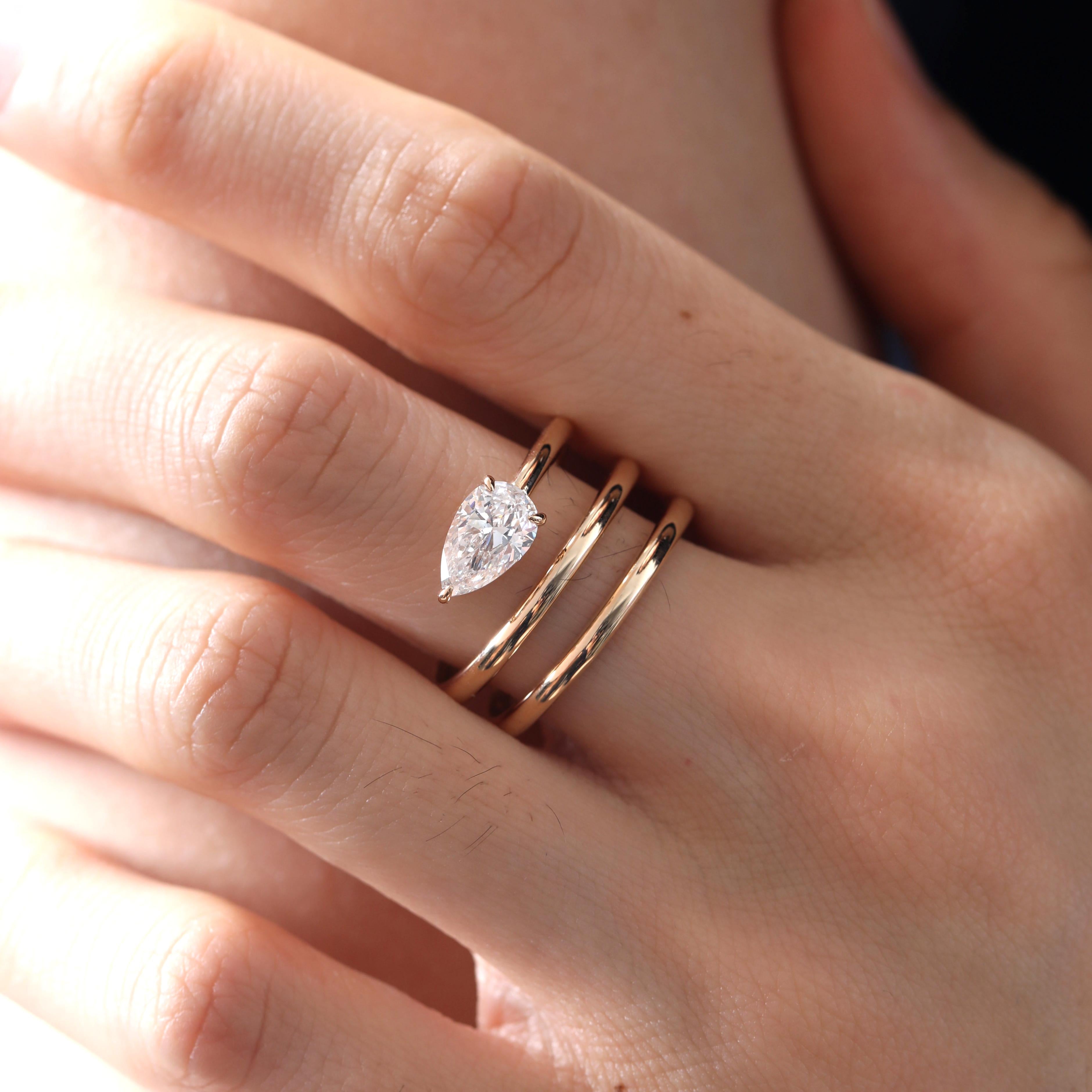 10K Yellow Gold 1ct Marquise Moissanite Solitaire Ring - MMR