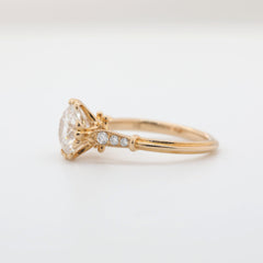 10K Yellow Gold 2.03ct Round Cut Lab Diamond Vintage Ring - MMR