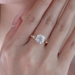 10K Yellow Gold 3.47ct Old Mine Cut Lab Diamond Solitairte Ring - MMR