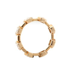 10K Yellow Gold 3mm Round Lab Diamond Hexagon Bezel Set Eternity Band (US6 Unresizable) - MMR