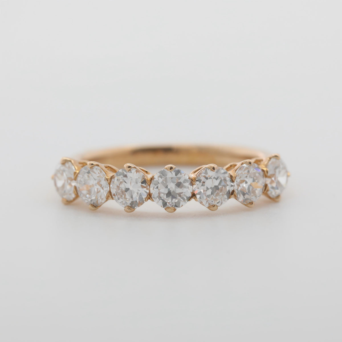 10K Yellow Gold 4mm Old European Cut Lab Diamond 7-Stone Ring - MMR