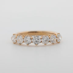 10K Yellow Gold 4mm Old European Cut Lab Diamond 7-Stone Ring - MMR