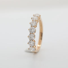 10K Yellow Gold 4mm Old European Cut Lab Diamond 7-Stone Ring - MMR