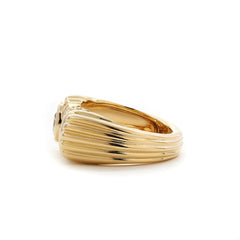 10K Yellow Gold 5mm Round Brilliant Multi - Row Ribbed Donut Band Ring (US2.25) - MMR