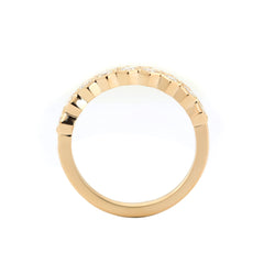 10K Yellow Gold Lab Diamond Hexagon Shape Design Bezel Set Half Eternity Band - MMR
