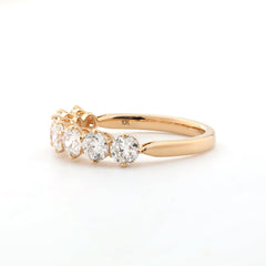 10K Yellow Gold Old European Cut Lab Diamond 7 Stone Ring - MMR