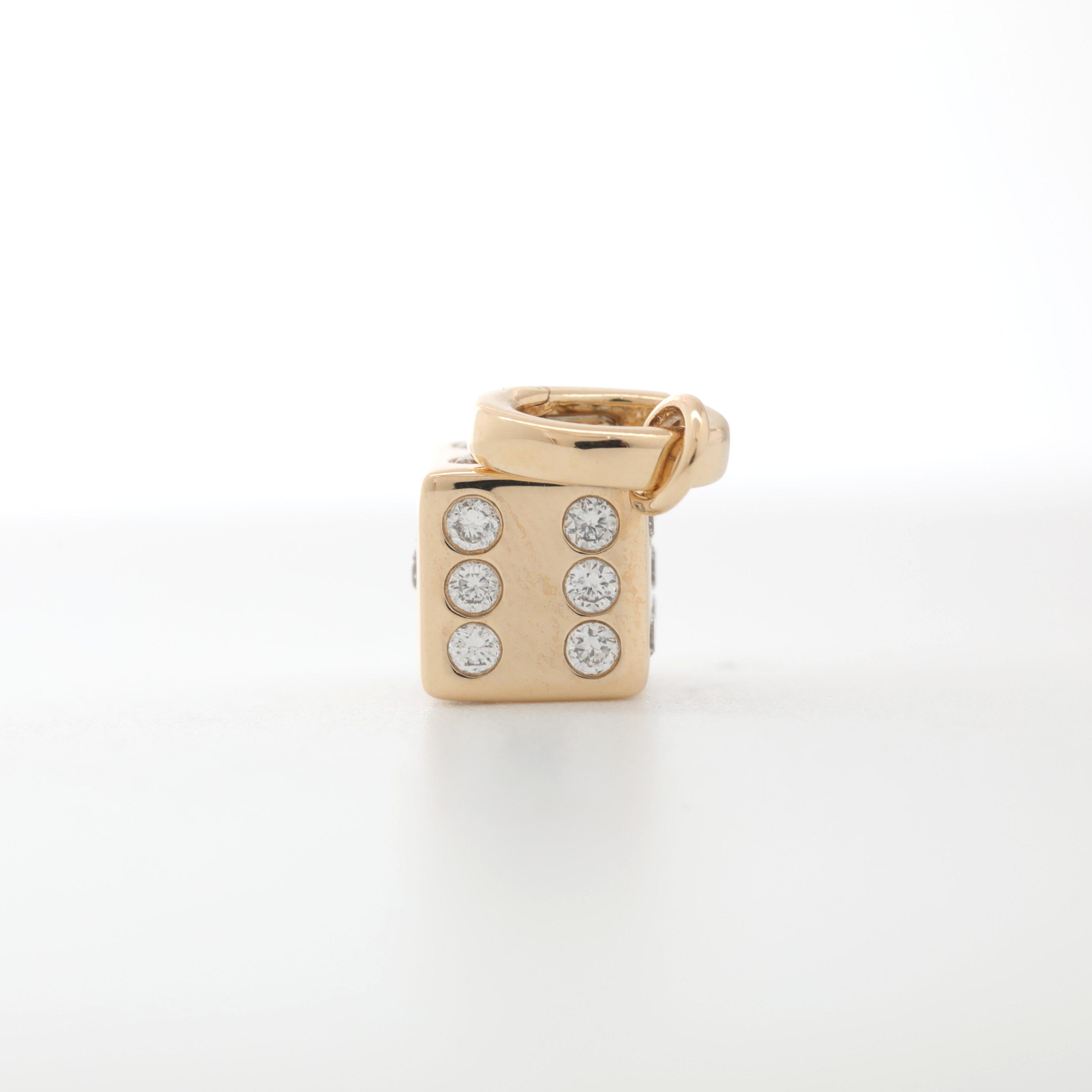 10K Yellow Gold Round Cut Lab Diamond Dice Pendant (Pendant only) - MMR