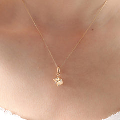 10K Yellow Gold Round Cut Lab Diamond Dice Pendant (Pendant only) - MMR