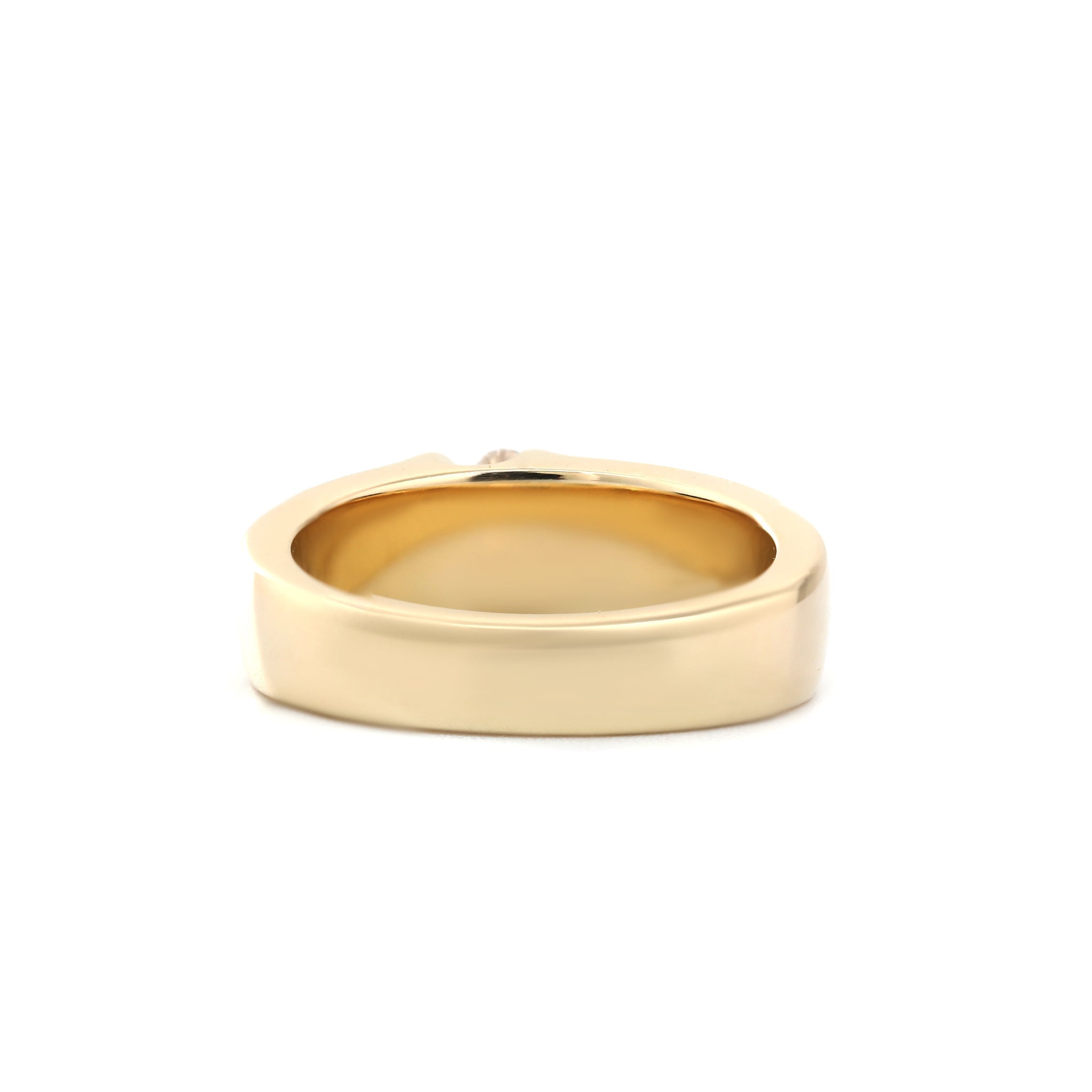10K Yellow Gold Wide Band Men’s Ring with Three Diamonds - MMR