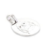 14K White Gold Custom Pet Portrait Pendant Necklace Blue Daisy