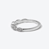14K White Gold Round Lab Diamond Millegrain Wedding Ring