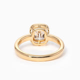 14K Yellow Gold 1.5ct Old Mine Cut Cushion Lab Diamond Basket Solitaire Ring