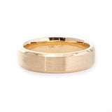14K Yellow Gold Classic Flat Matte Brushed Men's Wedding Band