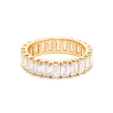 18K Yellow Gold Emerald Cut Lab Diamond Eternity Ring