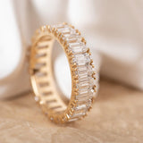 18K Yellow Gold Emerald Cut Lab Diamond Eternity Ring