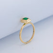 14k Gold Emerald Solitaire Ring