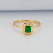 14k Gold Emerald Solitaire Ring
