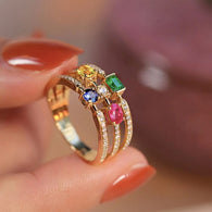 14k Gold Natural Emerald With Natural Red And Sapphire Ring