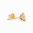 14K Gold Round Cut Lab Diamond Four Claw Prongs Martini Setting Stud Earrings