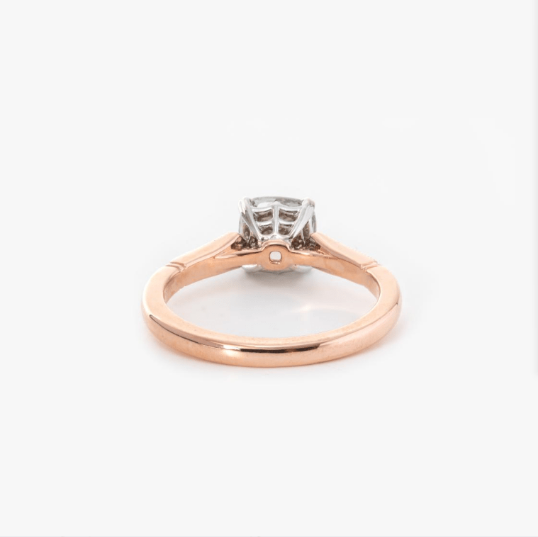 14K Rose Gold 1.39ct OMC Diamond Side Stone Statement Ring - MMR