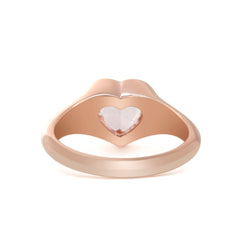 14K Rose Gold 1ct Heart Cut Pink Lab Diamond Bezel Solitaire Ring - MMR