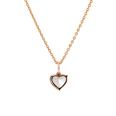 14K Rose Gold 1ct Heart Shaped Pink Lab Diamond Pendant with Corss Chain - MMR