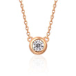 14k Rose Gold Bezel Lab Diamond Bubble Necklace(Mounting)
