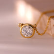 14k Rose Gold Bezel Lab Diamond Bubble Necklace(Mounting)