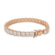 14k Rose Gold Princess Cut Lab Diamond Tennis Bracelet