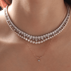 14K Rose Gold Wing Pendant Necklace with Round Lab Diamond in A Diamond - Cut Texture Halo - MMR