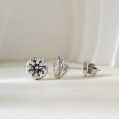 14K White Gold 1.8CTW OEC Lab Diamond Bezel - Set Martini Style Studs Earrings - MMR