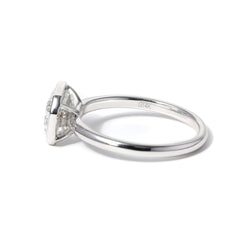 14K White Gold 2ct Emerald Cut Lab Diamond Bezel Solitaire Ring - MMR