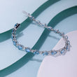 14K White Gold Aquamarine & Diamond Tennis Bracelet