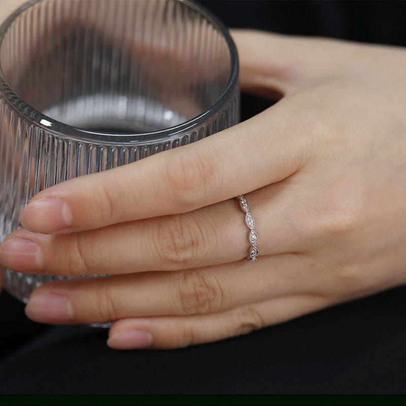 14K White Gold Diamond Stacking Ring