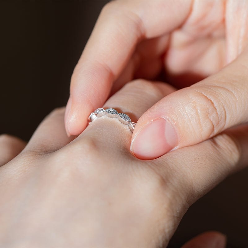 14K White Gold Diamond Stacking Ring