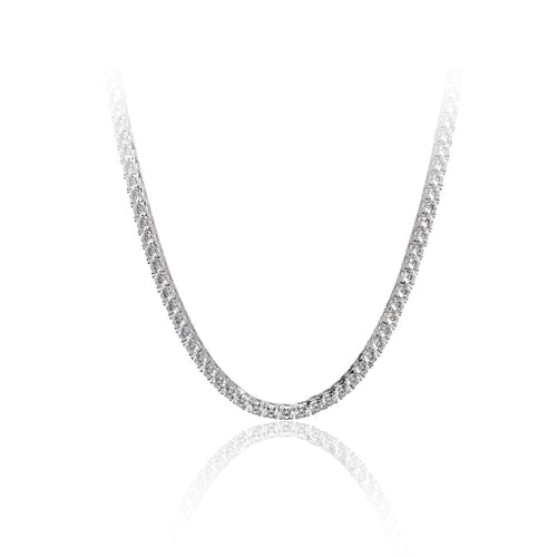 14K White Gold Lab Diamond Tennis Necklace