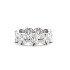 14K White Gold Marquise & Round Diamond Full Eternity Band (US6.75 Unresizable) - MMR