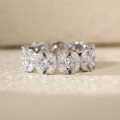 14K White Gold Marquise & Round Diamond Full Eternity Band (US6.75 Unresizable) - MMR