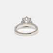 14K White Gold OEC Moissanite Statement Vintage Engagement Ring (Ring Setting Only)